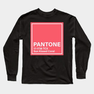 pantone 17-1736 TCX Sun Kissed Coral Long Sleeve T-Shirt